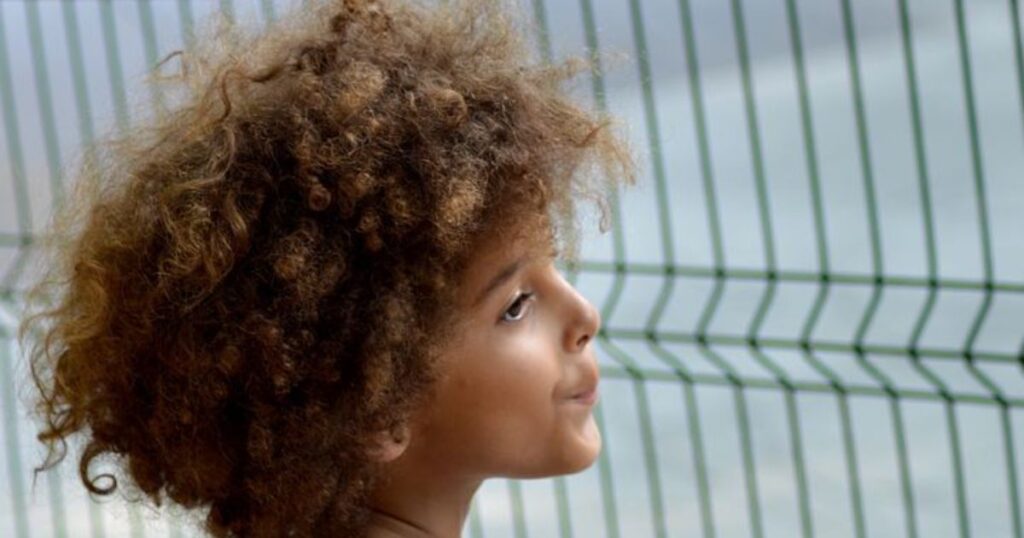 Boys Curly Fringe With Faded Sides