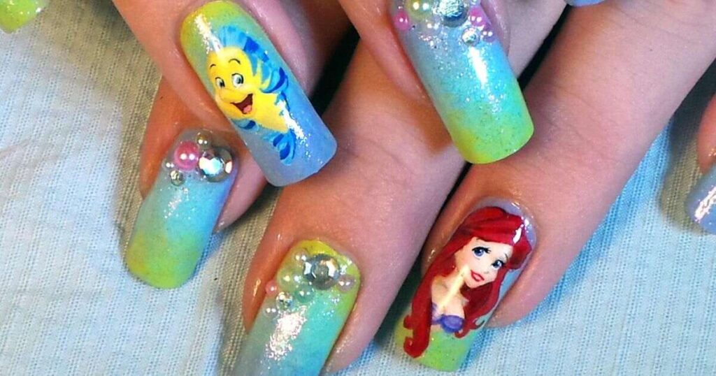 22 Mesmerizing Little Mermaid Nails Designs to Make a Splash