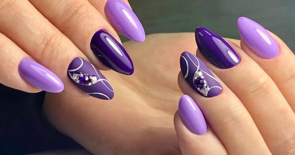 Amethyst Crystal Lavender Nails for a Chic Vibe