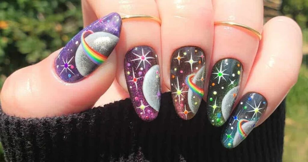 Seasonal and Festive Celestial Nail Designs