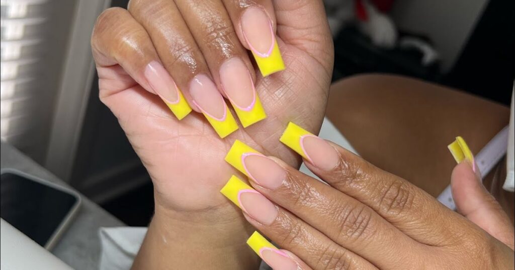 Yellow French Tips Nails