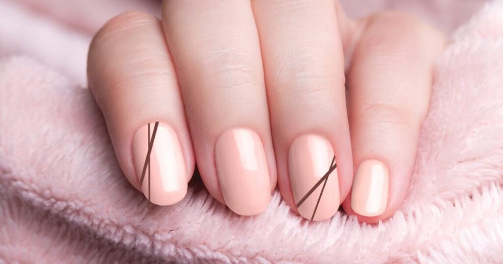 Classic Square Nails and Nude Base