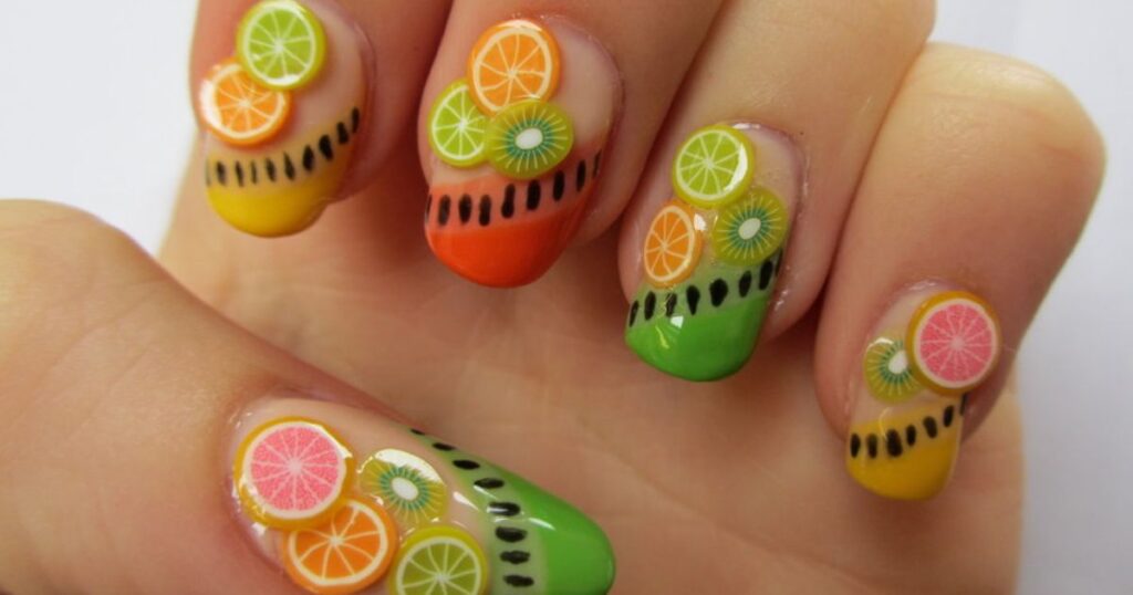 Fruity Long Sweet 16 Nail Designs