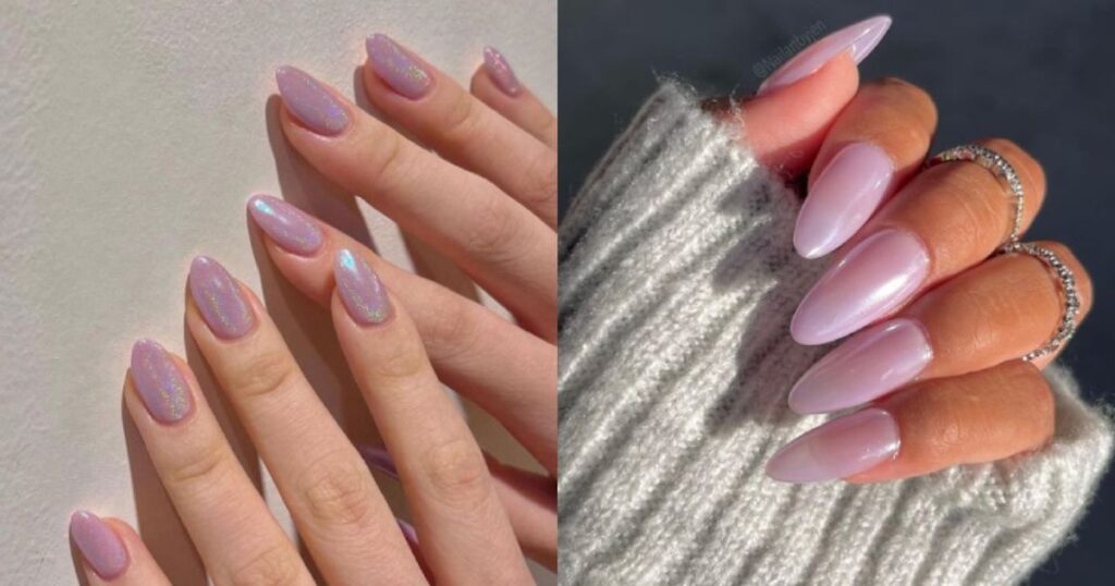 Lavender Gradient in Futuristic Feel Nail Inspo